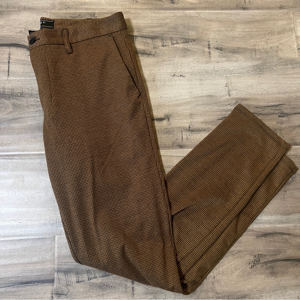 Mustard Yellow Houndstooth skinny trousers | Forever 21 | size 32